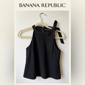 Banana Republic Black Tie Front Tank Top